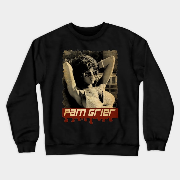 Pam Grier Vintage Crewneck Sweatshirt by Teling Balak